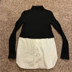 Theory Black Ribbed Sweater